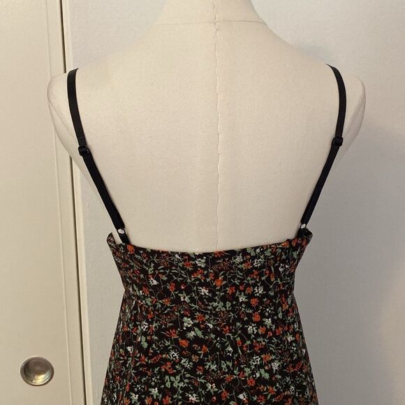 Irene de Nouvelle Black Floral Layered Midi Dress Size Small - Picture 7 of 13